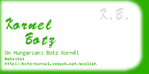 kornel botz business card